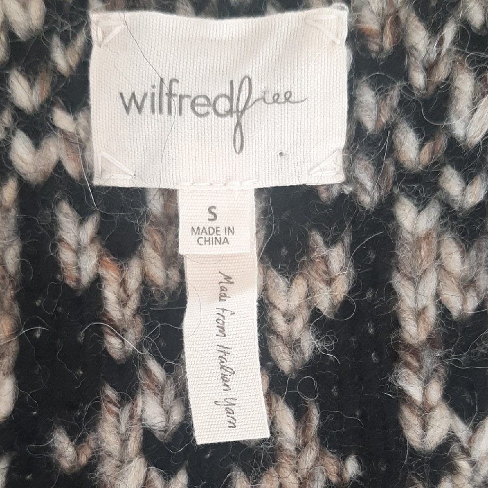 Wilfred🤎FREE Black/Chocolate/Taupe Cream Knit MADE FROM ITALIAN YARN Sz S - Picture 6 of 10